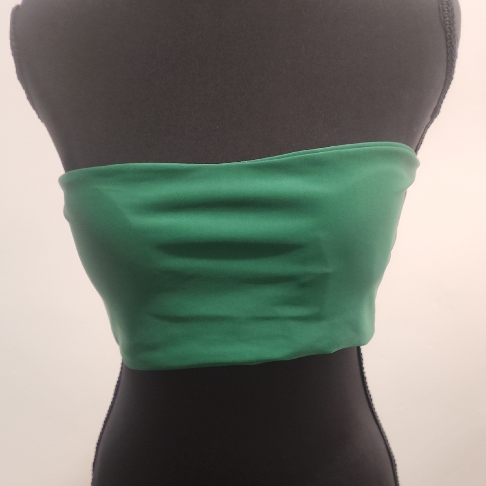 Green Sleeveless Backless Crop Bikini